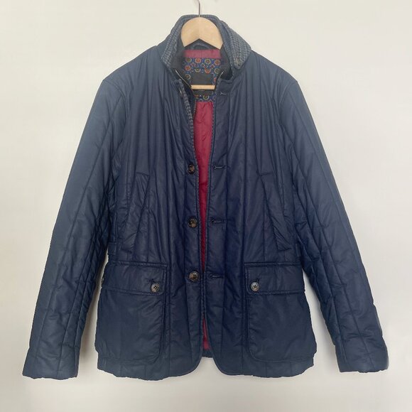 Ted Baker Navy Quilted Jacket Sz 3 M Medium - Picture 2 of 8